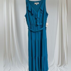 Pool Blue Maxi 2X dress by Emma and Michelle